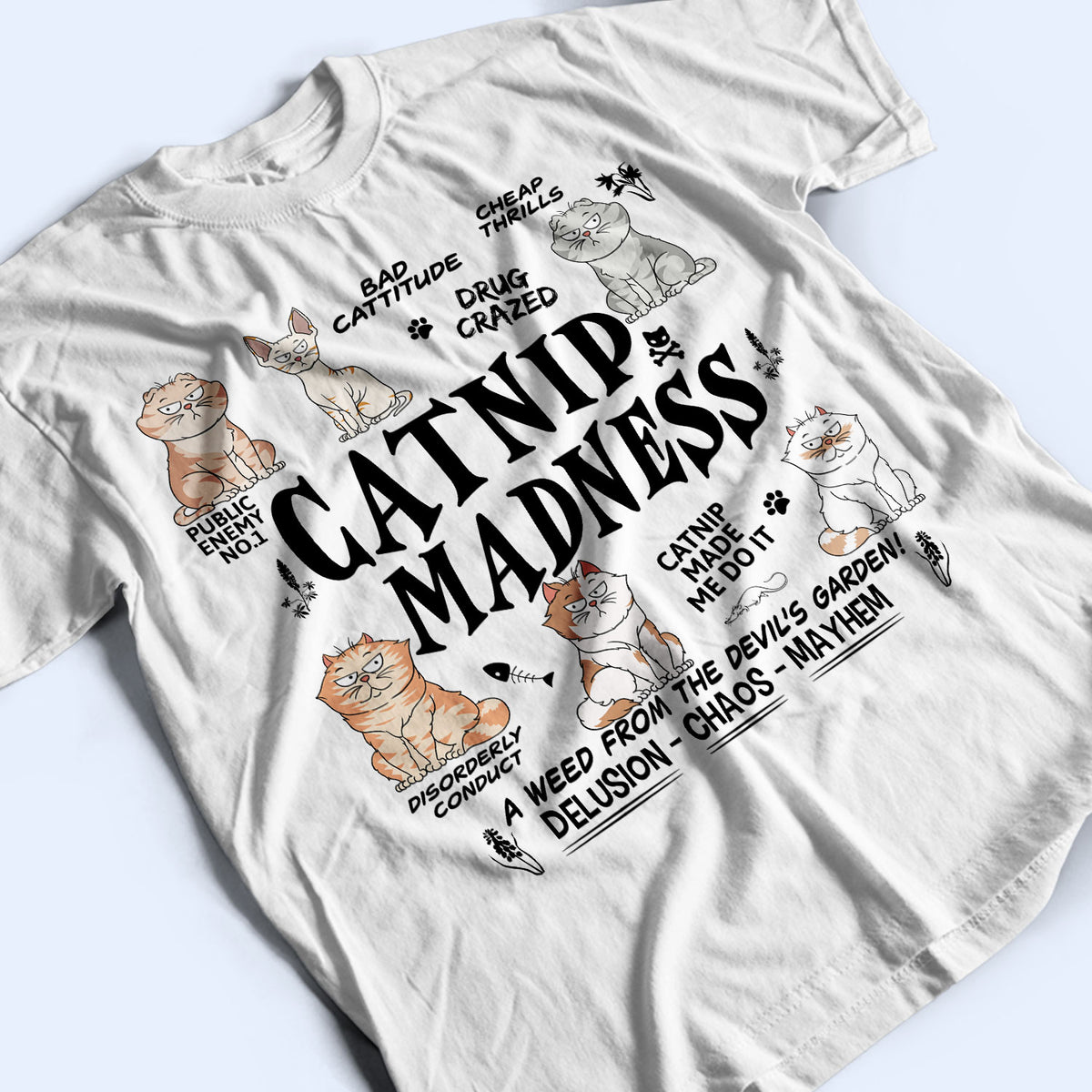 Catnip Madness Funny Cats - Gift For Cat Lovers - Personalized T Shirt ...