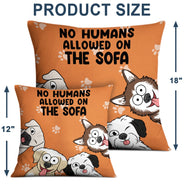 No Humans Allowed On The Couch Funny Cartoon Dogs - Gift For Dog Lovers - Personalized Pillow