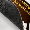 A Crazy Dog Lady & A Grumpy Old Man Live Here - Home Decor Gift For Dog Lovers - Personalized Doormat
