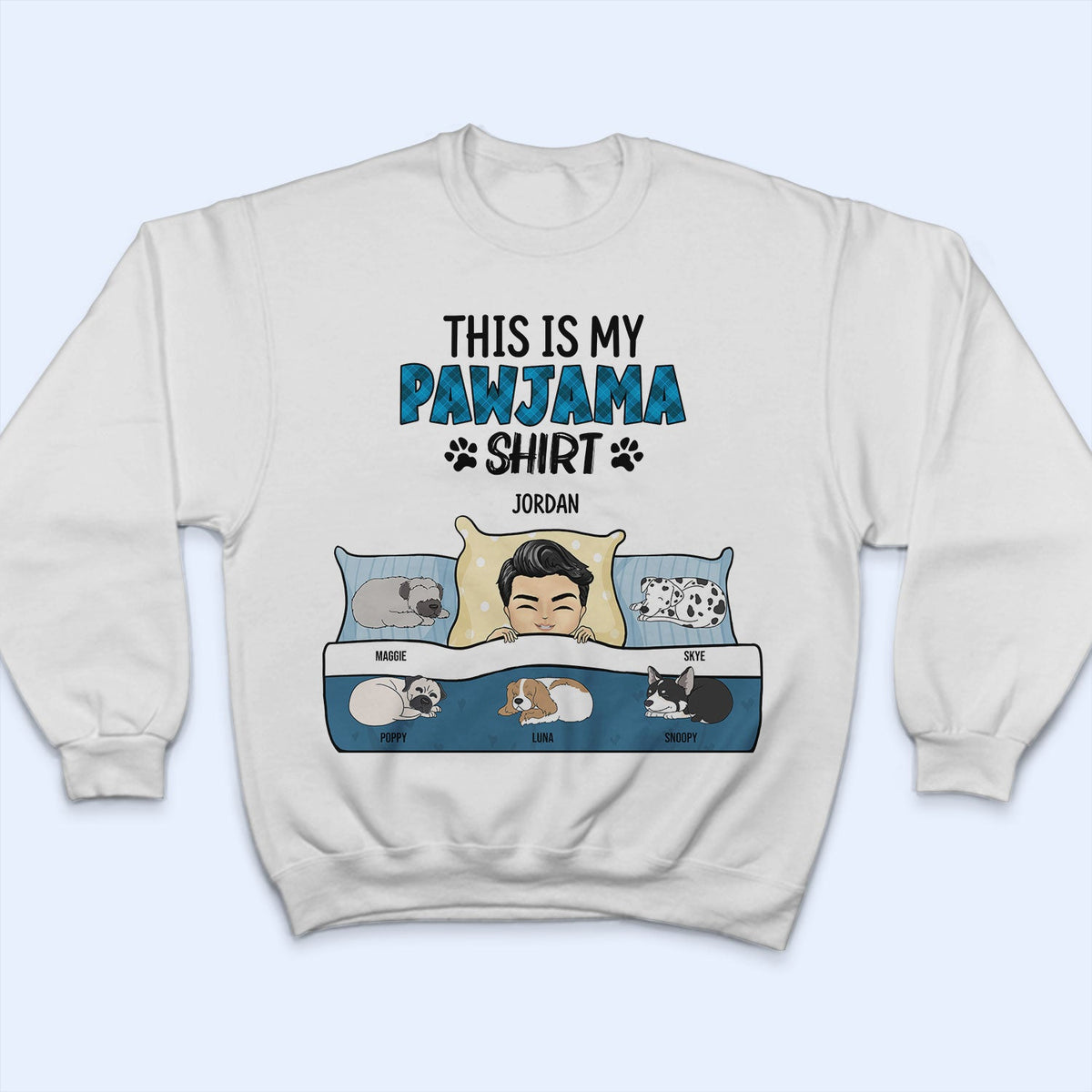 T-shirt « This Is My Pawjama » - Cadeau pour les amoureux des chiens, les mamans et les papas - T-shirt personnalisé