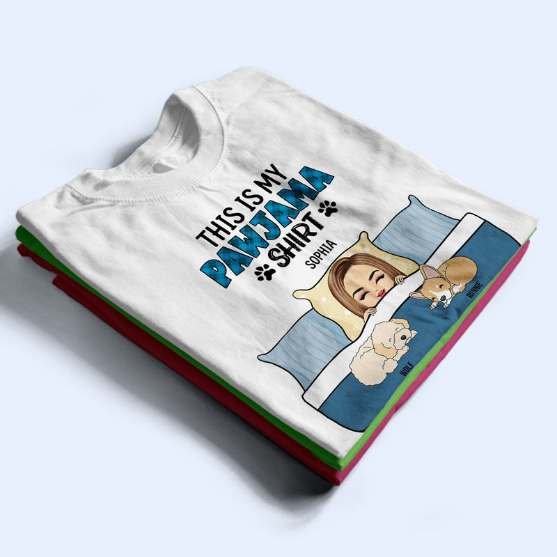 T-shirt « This Is My Pawjama » - Cadeau pour les amoureux des chiens, les mamans et les papas - T-shirt personnalisé