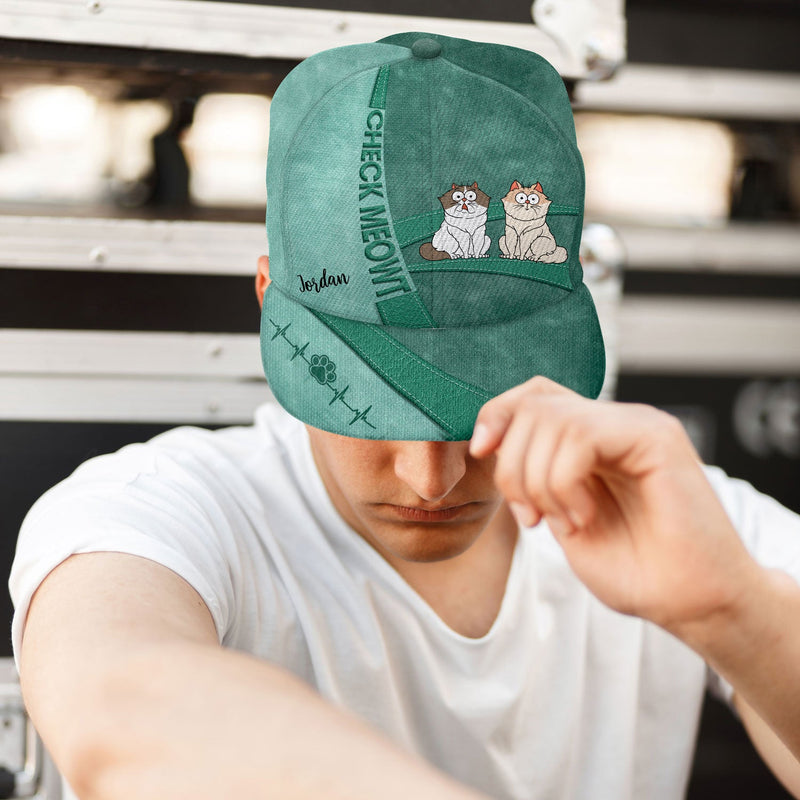 Check Meowt Funny Cartoon Cats - Gift For Cat Lovers, Cat Moms, Cat Dads - Personalized Classic Cap