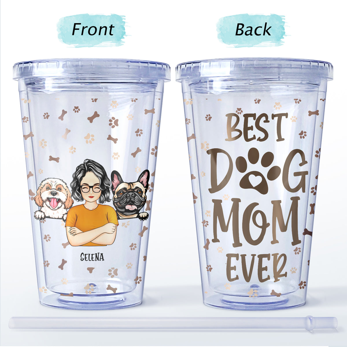 Personalized Acrylic Insulated Tumblers With Lid & Straw