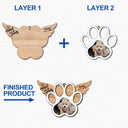 Custom Photo My Angel Has Paws Dog Cat - Pet Memorial Gift, Christmas Gift - Personalized Custom 2-Layered Wooden Ornament