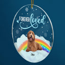 Photo personnalisée pour toujours aimée - Cadeau commémoratif de Noël pour les amoureux des chiens - Ornement circulaire personnalisé en acrylique