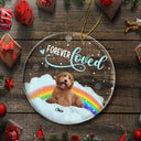 Photo personnalisée pour toujours aimée - Cadeau commémoratif de Noël pour les amoureux des chiens - Ornement circulaire personnalisé en acrylique