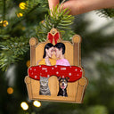 Custom Photo You Me And The Pet - Christmas Gift For Dog Couples - Personalized Custom Shaped Wooden Ornament
