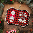 Dear Santa Define Naughty - Christmas Gift For Dog Lovers - Personalized Medallion Wooden Ornament