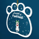 Joyeux Pawlidays - Chiens et chats de dessins animés amusants - Cadeau de Noël pour les amoureux des animaux - Décoration acrylique personnalisée