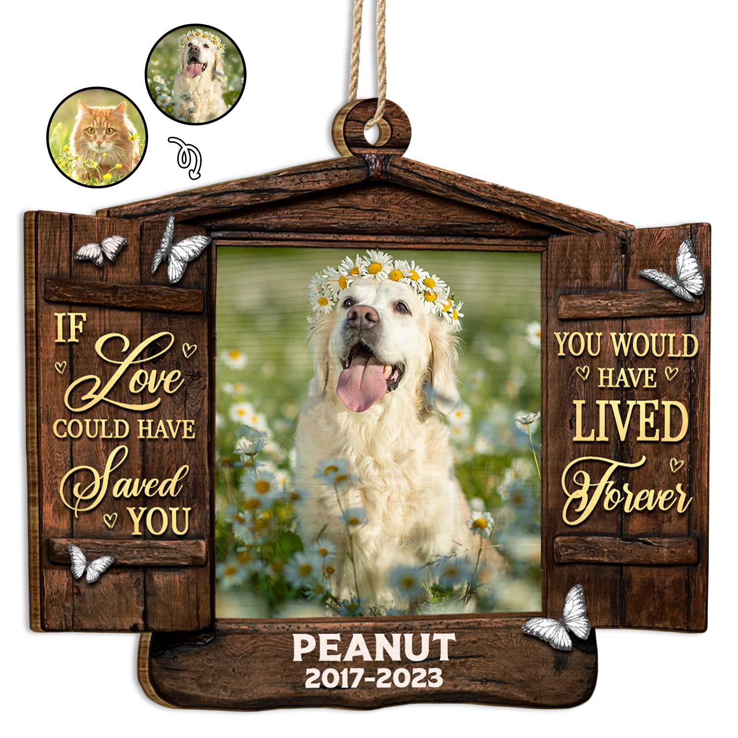 Custom Photo Dog Cat You Would Have Lived Forever - Pet Memorial Gift, Christmas Gift - Personalized Custom Shaped Wooden Ornament