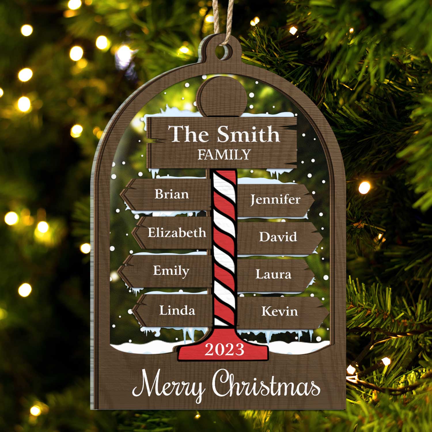 North Pole Family - Christmas Gift For Family - Personalized 2-Layered Mix Ornament