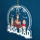 Maman chien, papa chien - Cadeau de Noël pour les amoureux des chiens - Ornement acrylique personnalisé en forme