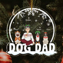 Maman chien, papa chien - Cadeau de Noël pour les amoureux des chiens - Ornement acrylique personnalisé en forme