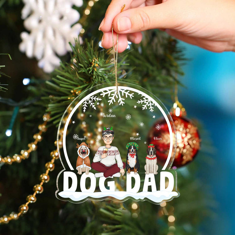 Maman chien, papa chien - Cadeau de Noël pour les amoureux des chiens - Ornement acrylique personnalisé en forme