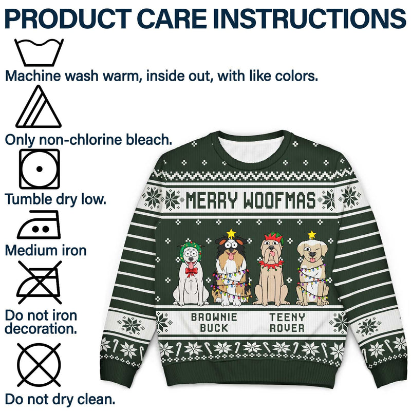 Merry Woofmas - Christmas Gift For Dog Lovers - Personalized Unisex Ugly Sweater