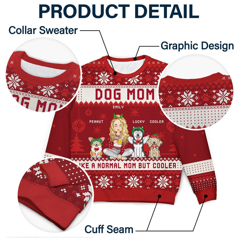 Just A Girl Who Loves Dogs And Christmas Cartoon Style - Gift For Dog Moms, Dog Lovers - Personalized Unisex Ugly Sweater