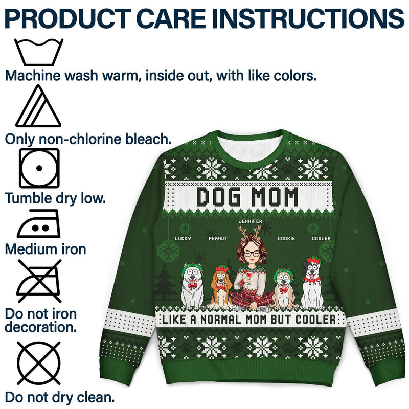 Just A Girl Who Loves Dogs And Christmas Cartoon Style - Gift For Dog Moms, Dog Lovers - Personalized Unisex Ugly Sweater