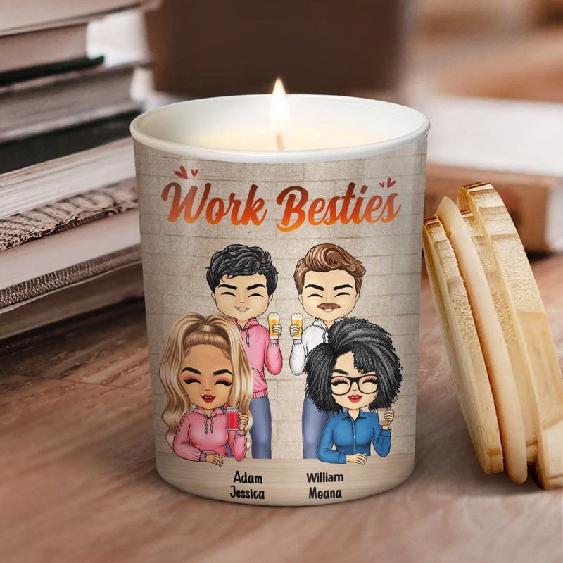 Je brûlerais cet endroit si tu ne travaillais pas ici - Cadeau pour collègues, meilleurs amis, BFF meilleurs amis - Bougie parfumée personnalisée avec couvercle en bois