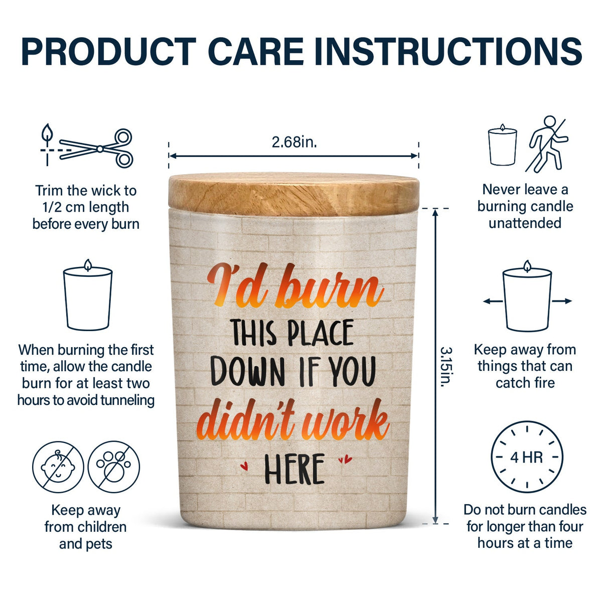 Je brûlerais cet endroit si tu ne travaillais pas ici - Cadeau pour collègues, meilleurs amis, BFF meilleurs amis - Bougie parfumée personnalisée avec couvercle en bois