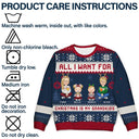 All I Want For Christmas Is My Grandkids - Christmas Gift For Grandma, Grandpa, Grandmother, Grandfather - Personalized Unisex Ugly Sweater