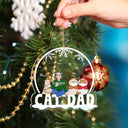 Maman chat, papa chat - Cadeau de Noël pour les amoureux des chats - Décoration acrylique personnalisée