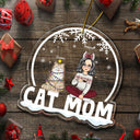 Maman chat, papa chat - Cadeau de Noël pour les amoureux des chats - Décoration acrylique personnalisée