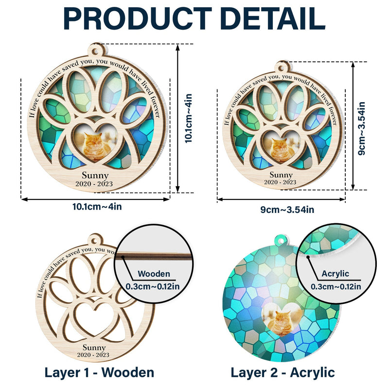 Custom Photo Dog Cat You Would Have Lived Forever - Pet Memorial Gift, Christmas Decor - Personalized Suncatcher Ornament