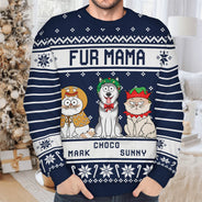 Motif pattes de Père Noël vertes - Cadeau de Noël pour les amoureux des animaux - Pull moche unisexe personnalisé
