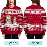 Motif pattes de Père Noël vertes - Cadeau de Noël pour les amoureux des animaux - Pull moche unisexe personnalisé