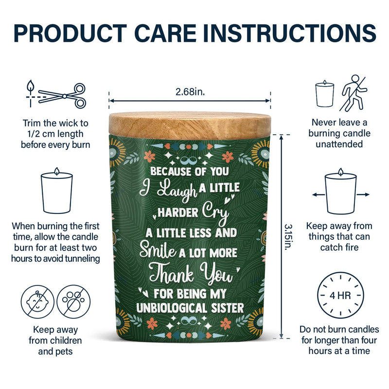 Laugh A Little Harder Cry A Little Less - Gift For Besties - Personalized Scented Candle With Wooden Lid