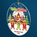 Gingerbread Cookies Family - Christmas Gift For Family - Personalized Circle Acrylic Ornament