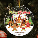 Gingerbread Cookies Family - Christmas Gift For Family - Personalized Circle Acrylic Ornament