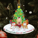 Just A Girl Who Loves Cats And Christmas - Gift For Cat Lovers, Cat Moms - Personalized Cutout Acrylic Ornament