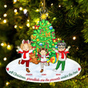 Grandkids Are The Presents Under The Tree - Christmas Gift For Family, Grandparents - Personalized Cutout Acrylic Ornament