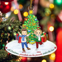 Grandkids Are The Presents Under The Tree - Christmas Gift For Family, Grandparents - Personalized Cutout Acrylic Ornament