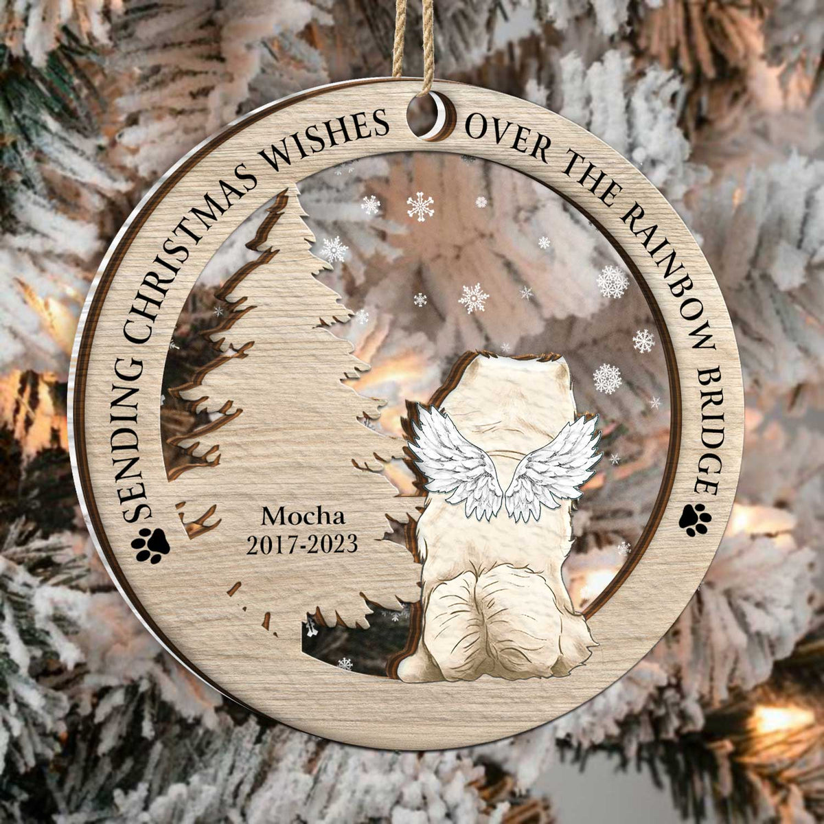 Memorial Dog Cat - Christmas Keepsake Gift For Pet Lovers - Personalized 2-Layered Mix Ornament