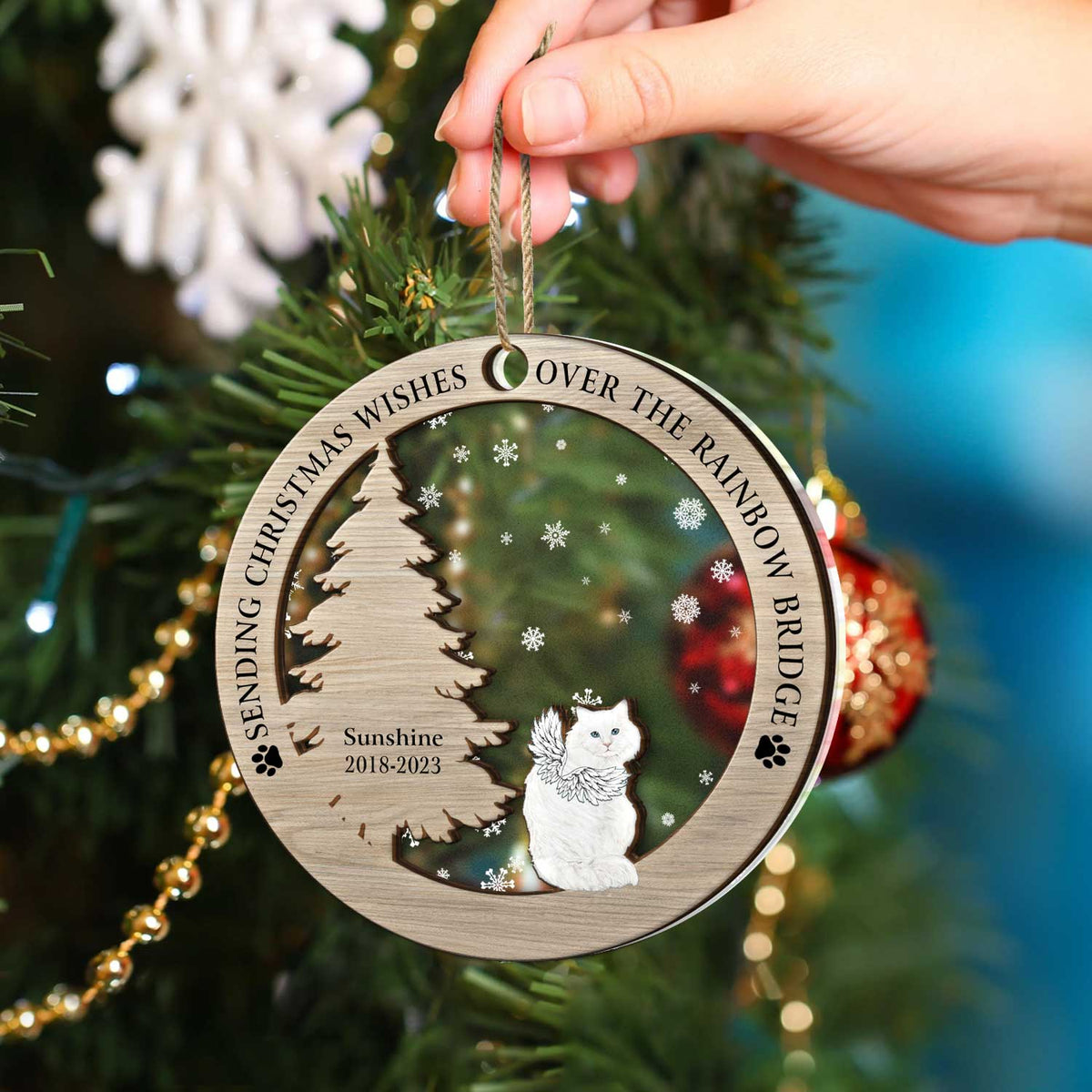 Memorial Dog Cat - Christmas Keepsake Gift For Pet Lovers - Personalized 2-Layered Mix Ornament