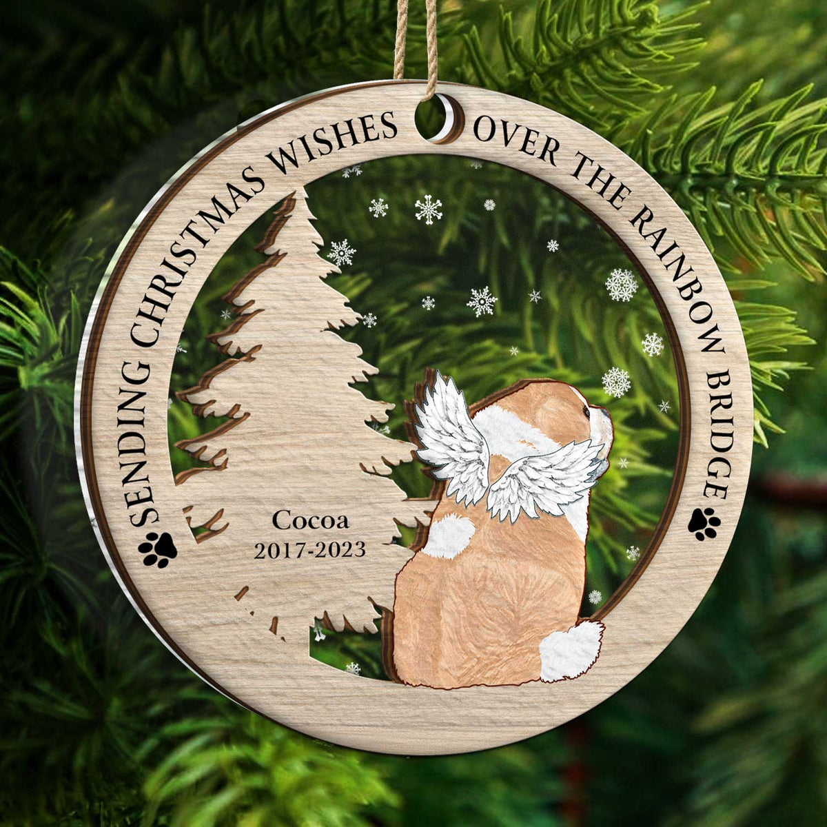 Memorial Dog Cat - Christmas Keepsake Gift For Pet Lovers - Personalized 2-Layered Mix Ornament