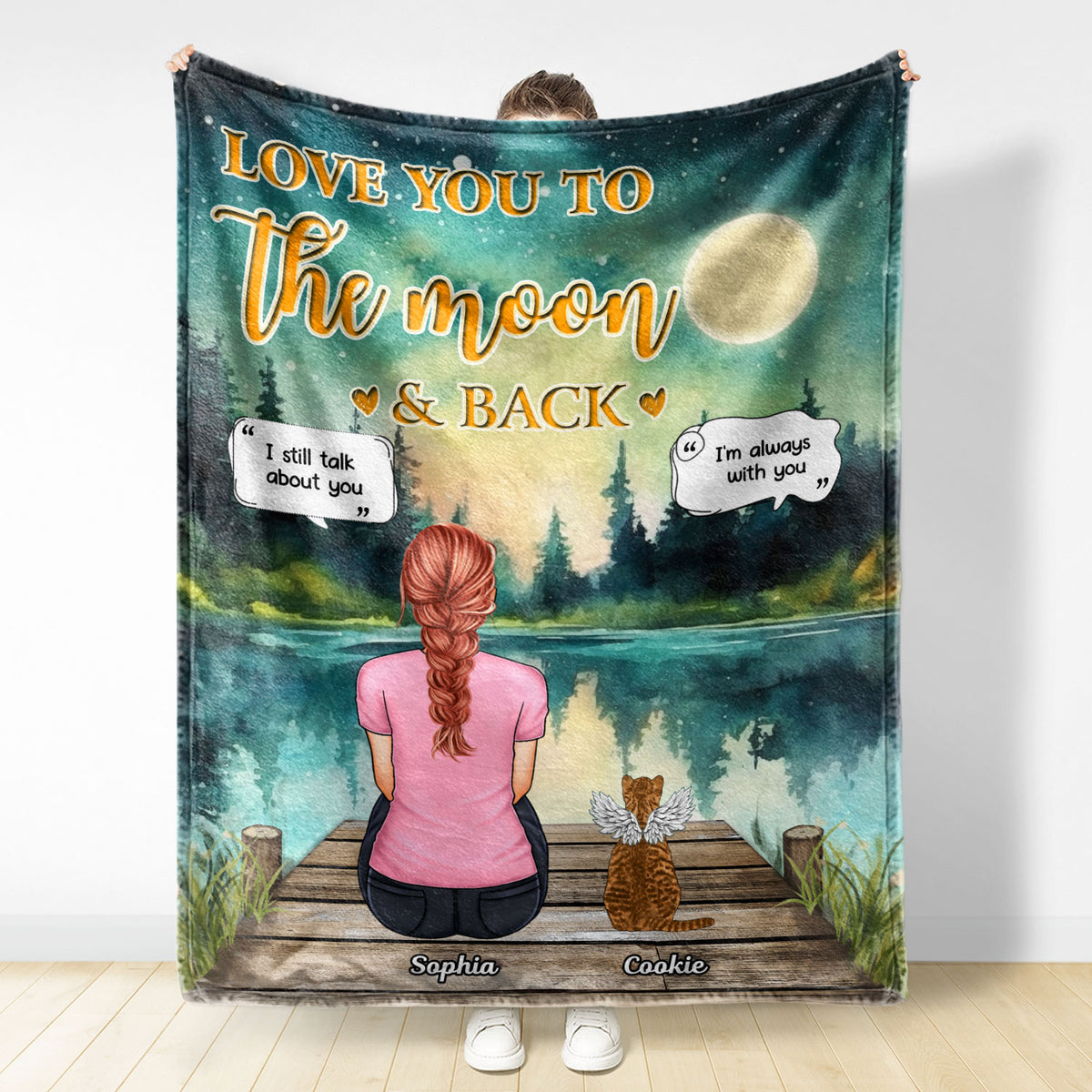 I on sale Love Cat To The Moon and Back Fleece Blanket