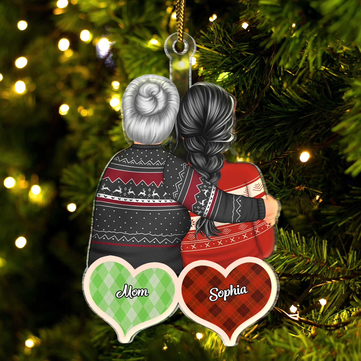 Mom and Son Ornament, Christmas Gift for Mom, Christmas Gift for