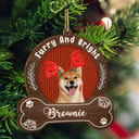 Custom Photo Merry Woofmas - Christmas Gift For Dog Lovers - Personalized Custom Shaped Wooden Ornament