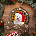 Custom Photo Merry Woofmas - Christmas Gift For Dog Lovers - Personalized Custom Shaped Wooden Ornament