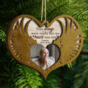 Ailes d'ange photo personnalisées - Souvenir de Noël, cadeau commémoratif familial - Décoration en bois personnalisée à 2 couches
