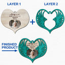 Ailes d'ange photo personnalisées - Souvenir de Noël, cadeau commémoratif familial - Décoration en bois personnalisée à 2 couches