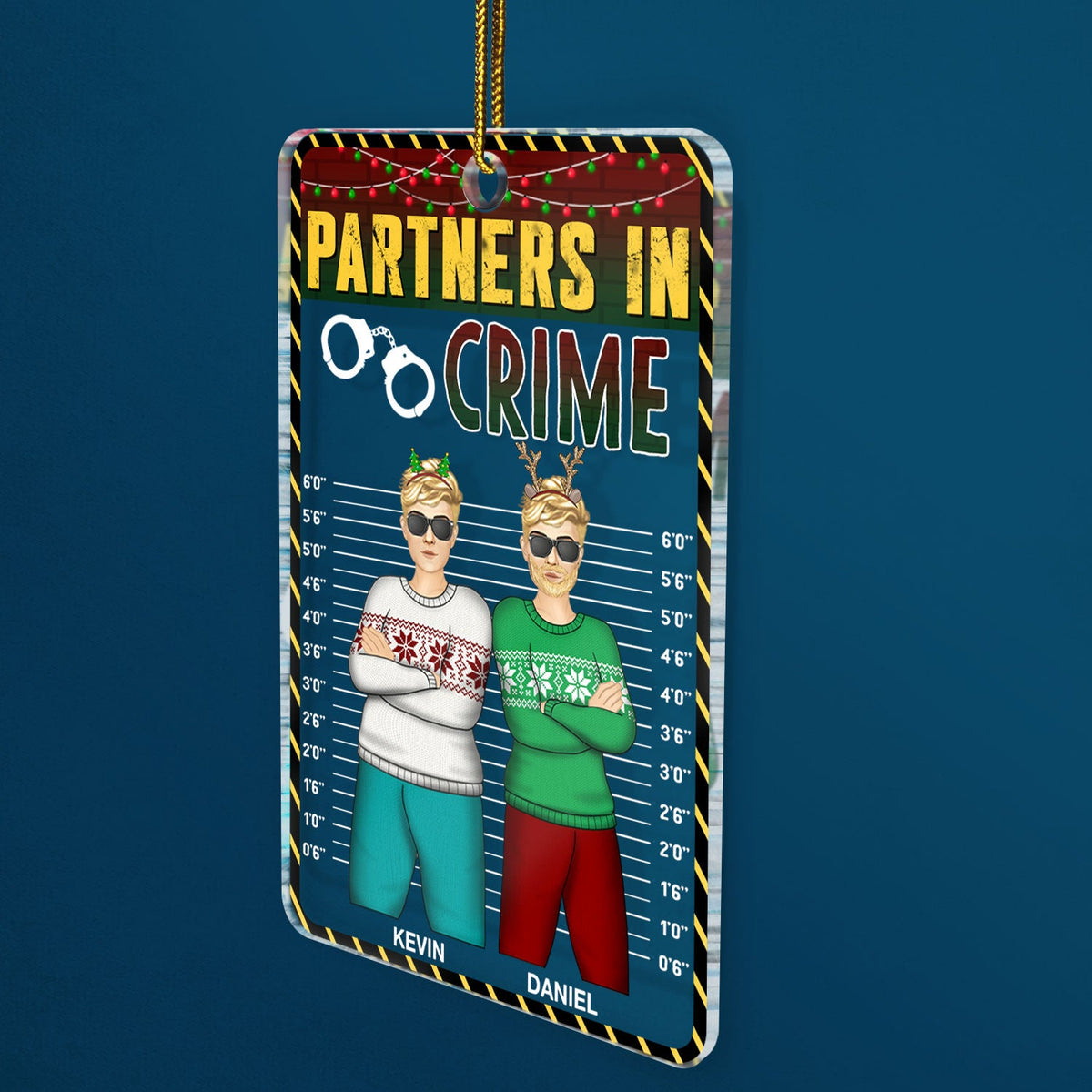 Partenaires de crime, meilleurs amis ! Cadeau de Noël pour les meilleurs amis, frères et sœurs ! Décoration personnalisée en acrylique.