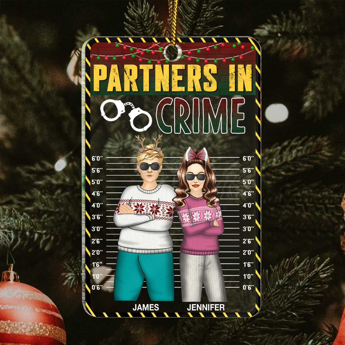 Partenaires de crime, meilleurs amis ! Cadeau de Noël pour les meilleurs amis, frères et sœurs ! Décoration personnalisée en acrylique.