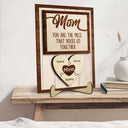 Mom Puzzle Pieces - Gift For Mother, Family - Personalized 2-Layered Wooden Plaque With Stand
