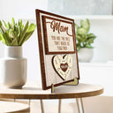 Mom Puzzle Pieces - Gift For Mother, Family - Personalized 2-Layered Wooden Plaque With Stand