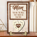 Mom Puzzle Pieces - Gift For Mother, Family - Personalized 2-Layered Wooden Plaque With Stand