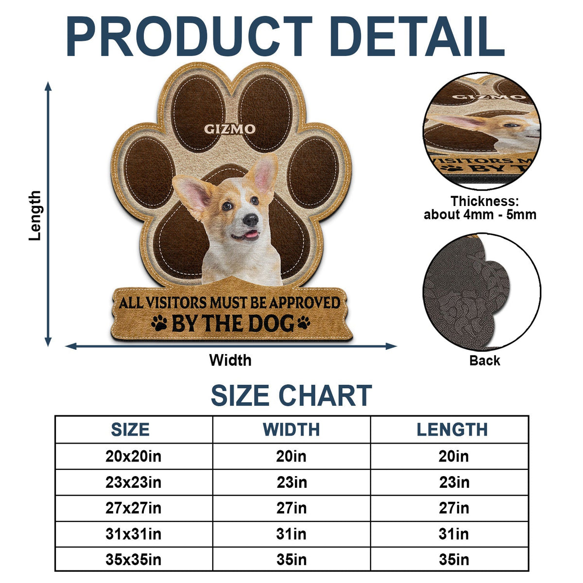 Custom Photo All Guests Must Be Approved - Gift For Pet Lovers - Personalized Custom Shaped Doormat